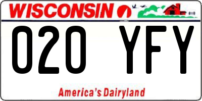 WI license plate 020YFY