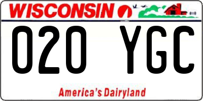 WI license plate 020YGC