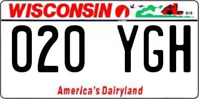 WI license plate 020YGH