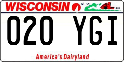 WI license plate 020YGI