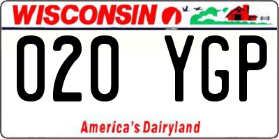 WI license plate 020YGP