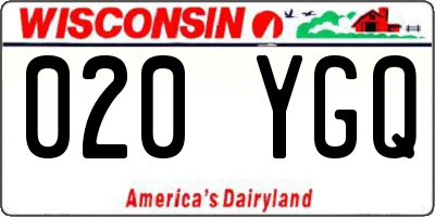 WI license plate 020YGQ