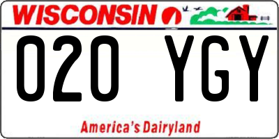 WI license plate 020YGY