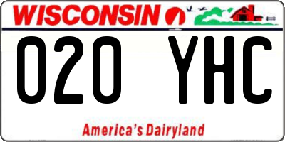 WI license plate 020YHC