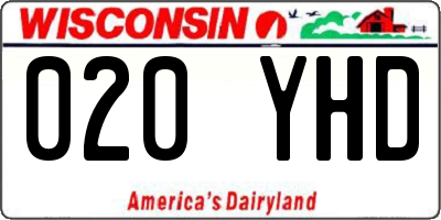 WI license plate 020YHD