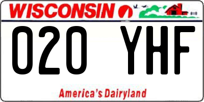 WI license plate 020YHF