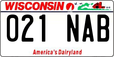 WI license plate 021NAB