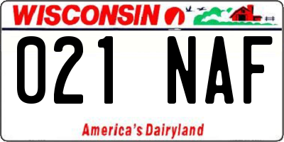 WI license plate 021NAF
