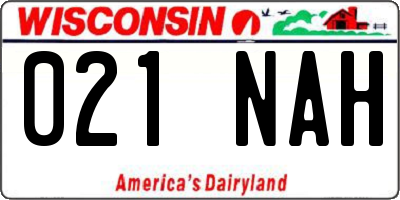 WI license plate 021NAH