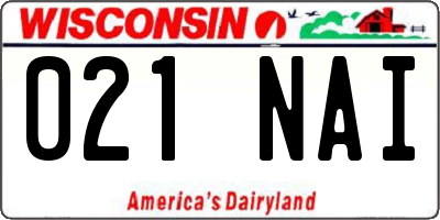 WI license plate 021NAI