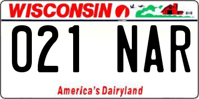 WI license plate 021NAR
