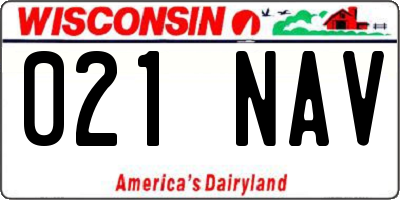 WI license plate 021NAV
