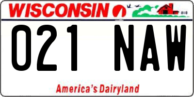 WI license plate 021NAW