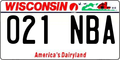 WI license plate 021NBA