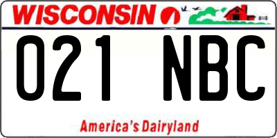 WI license plate 021NBC