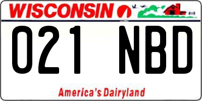 WI license plate 021NBD