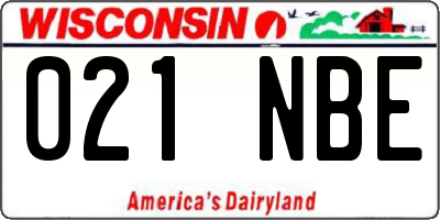 WI license plate 021NBE