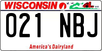 WI license plate 021NBJ