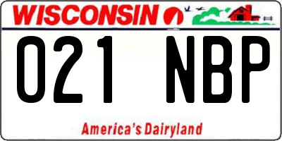 WI license plate 021NBP