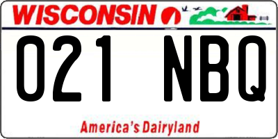 WI license plate 021NBQ
