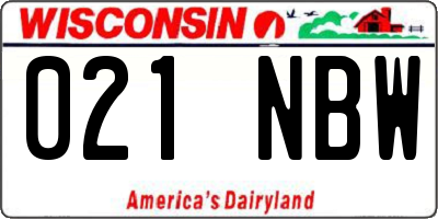 WI license plate 021NBW