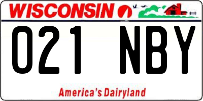 WI license plate 021NBY