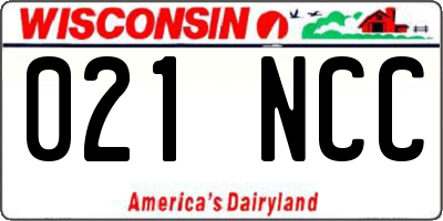 WI license plate 021NCC