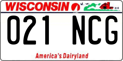 WI license plate 021NCG