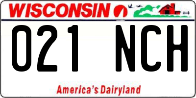WI license plate 021NCH