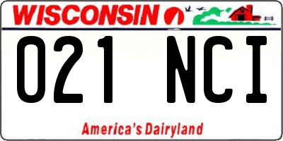 WI license plate 021NCI