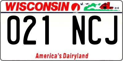 WI license plate 021NCJ