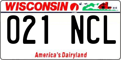 WI license plate 021NCL