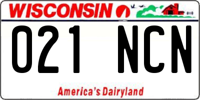 WI license plate 021NCN