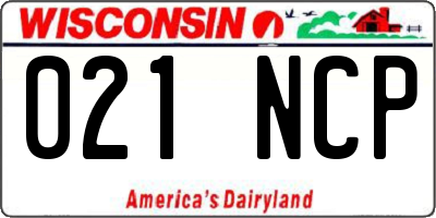 WI license plate 021NCP