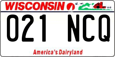WI license plate 021NCQ