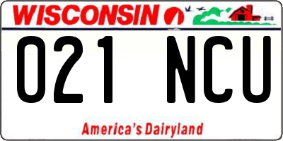WI license plate 021NCU