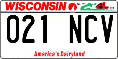 WI license plate 021NCV