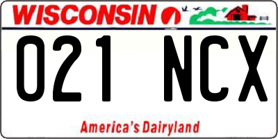 WI license plate 021NCX