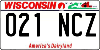 WI license plate 021NCZ