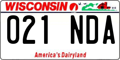 WI license plate 021NDA