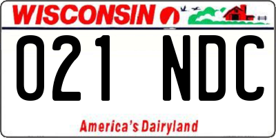 WI license plate 021NDC