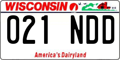 WI license plate 021NDD