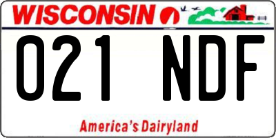 WI license plate 021NDF