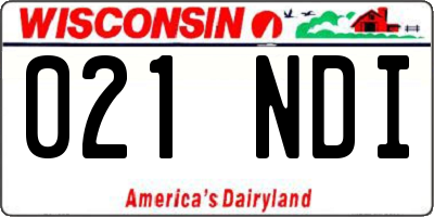WI license plate 021NDI