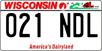 WI license plate 021NDL