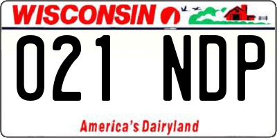 WI license plate 021NDP