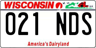 WI license plate 021NDS