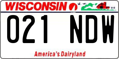 WI license plate 021NDW
