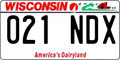 WI license plate 021NDX