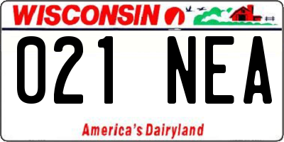 WI license plate 021NEA